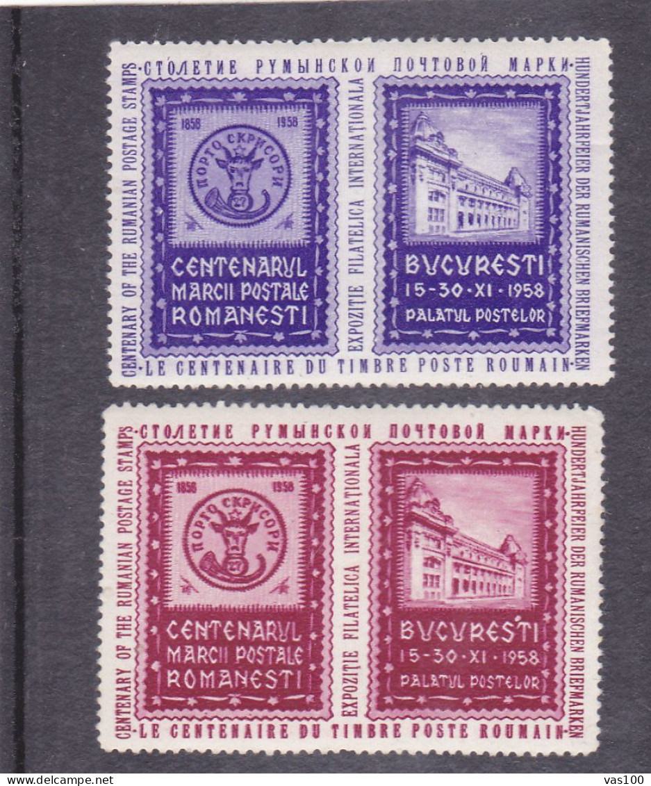 RROUMANIE / ROMANIA - VIGNETTE / CINDERELLA : CENTENARUL MARCII POSTALE - 1958 / EXPO FILATELICA  - MNH - Revenue Stamps