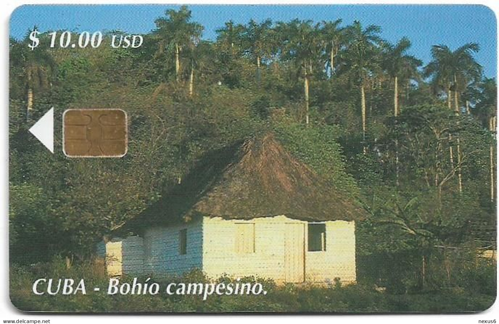 Cuba - Etecsa (Chip) - Bohio Campesino, Traditional House, 06.2002, 10$, 30.000ex, Used - Cuba