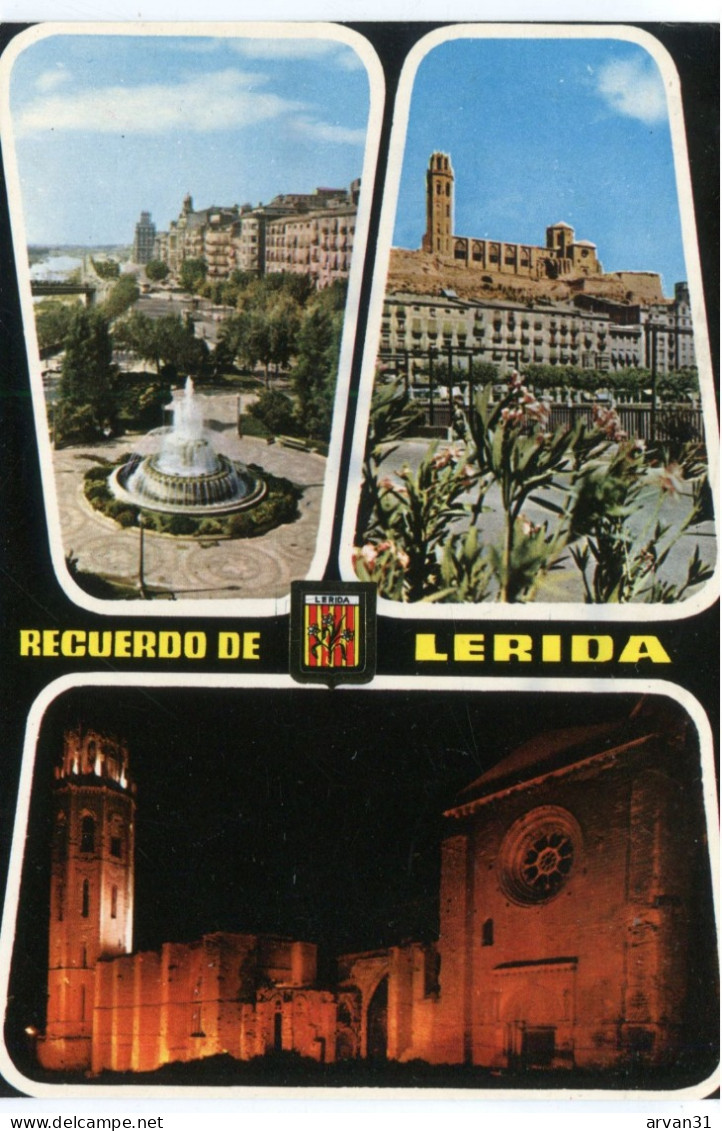 L E R I D A   --  RECUERDO - 3 VISTAS - - Lérida