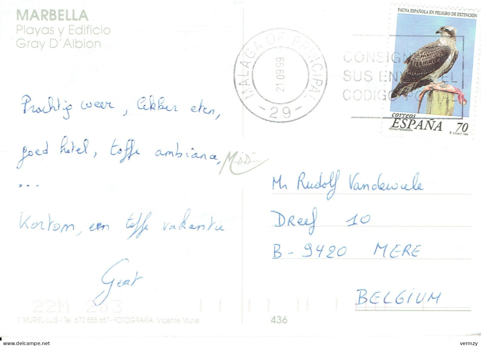 MARBELLA : Playas Y Edificio Gray D'Albion - Affr Philatélique - Málaga