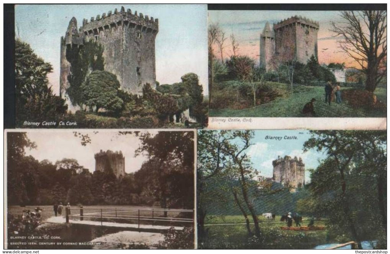 4 FOUR OLD POSTCARDS OF BLARNEY CASTLE COUNTY CORK IRELAND REF-Y-20 - Cork