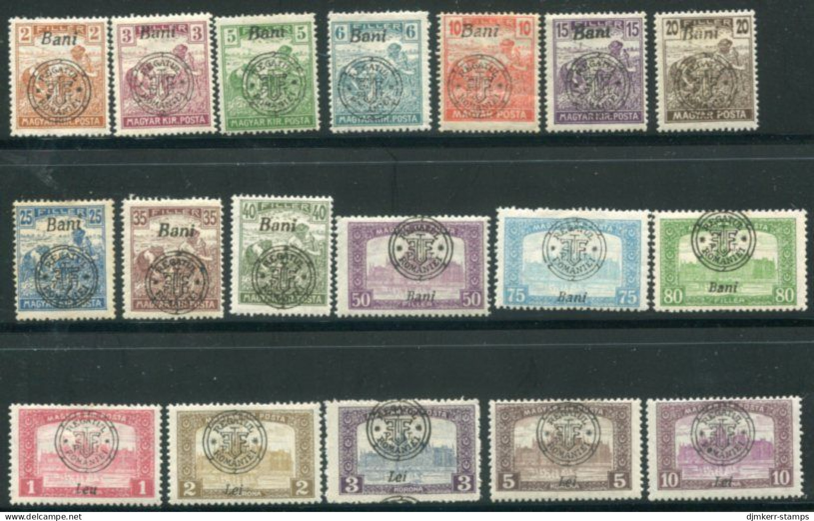 TRANSYLVANIA 1919 Overprint Type II On Harvesters And Parliament Defiinitive  LHM / *.  Michel 26-44 II Except 31 II - Siebenbürgen (Transsylvanien)