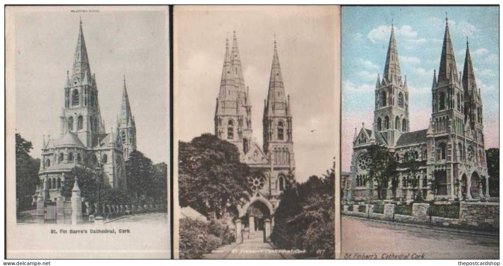 3 Three OLD POSTCARDS OF ST.Finbarr's CHURCH CORK COUNTY CORK IRELAND REF-Y-23 - Cork