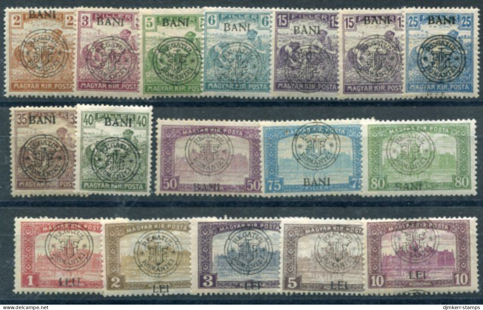 TRANSYLVANIA 1919 Overprint Type I On Harvesters And Parliament Defiinitive  ** / *.  Michel 26-44 I Except 30 I - Transilvania