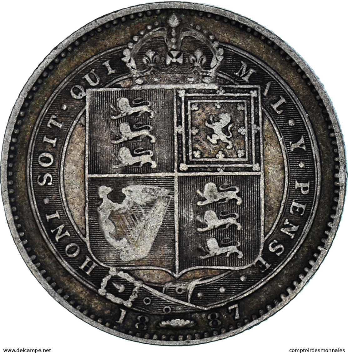 Monnaie, France, Victoria, Shilling, 1887, TB+, Argent - I. 1 Shilling