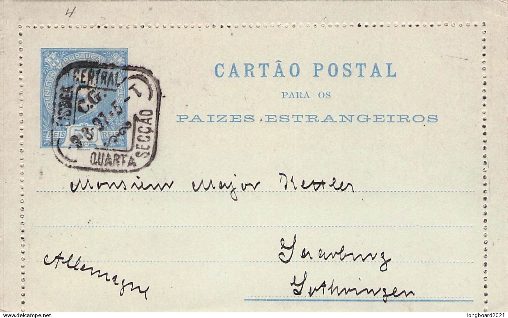 PORTUGAL - CARTA POSTAL (1897) Mi K6 / *1017 - Interi Postali