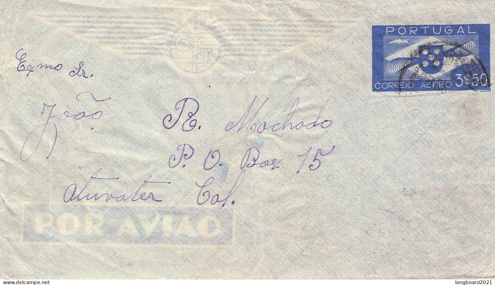 PORTUGAL - Uprated AEROGRAMME 3$50 (1939 Mi LU 1 / *1019 - Enteros Postales