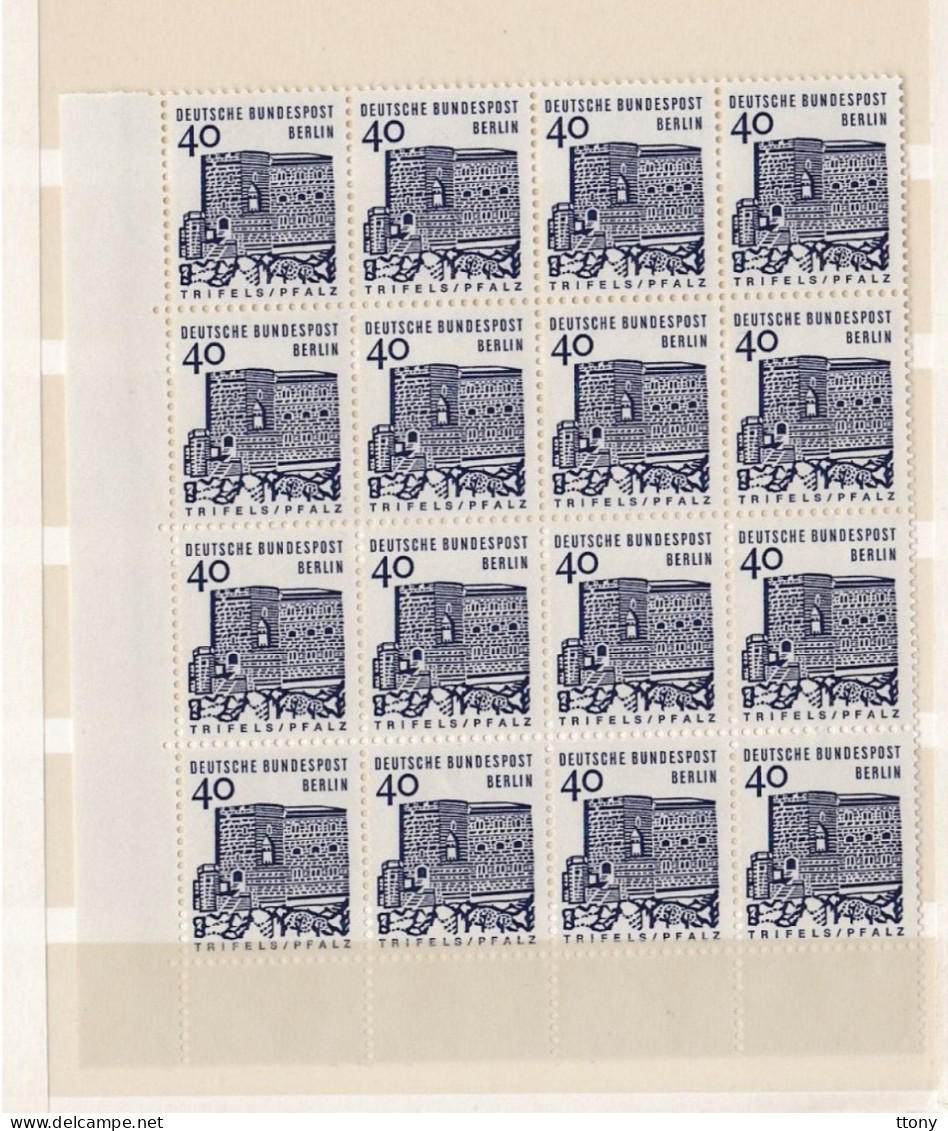 RFA Poste  Bloc De 16 Timbres ** Block       Mi:457 Trifels Pfalz   Berlin   Bord De Feuille - Ungebraucht