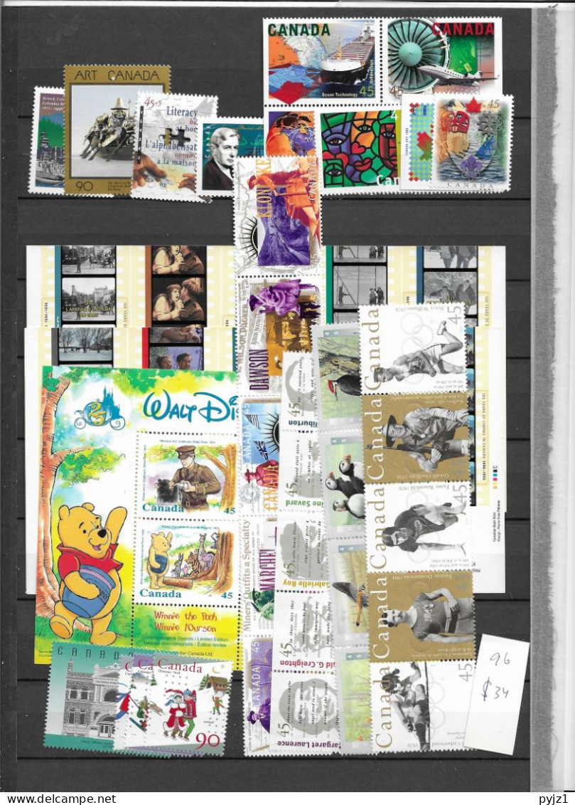 1996 MNH Canada Year Collection According To The Year Book Of The Post "stamps Only" Postfris** - Volledige Jaargang