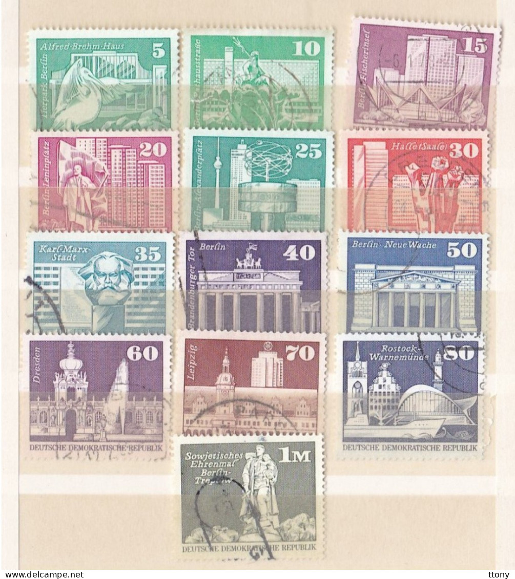 13 Timbres Oblitérés Berlin DDR  Palais De La République, Zoo, Pélican, Lénine, Pêcheurs, Berlin, Karl-Marx, Socialisme - Gebraucht