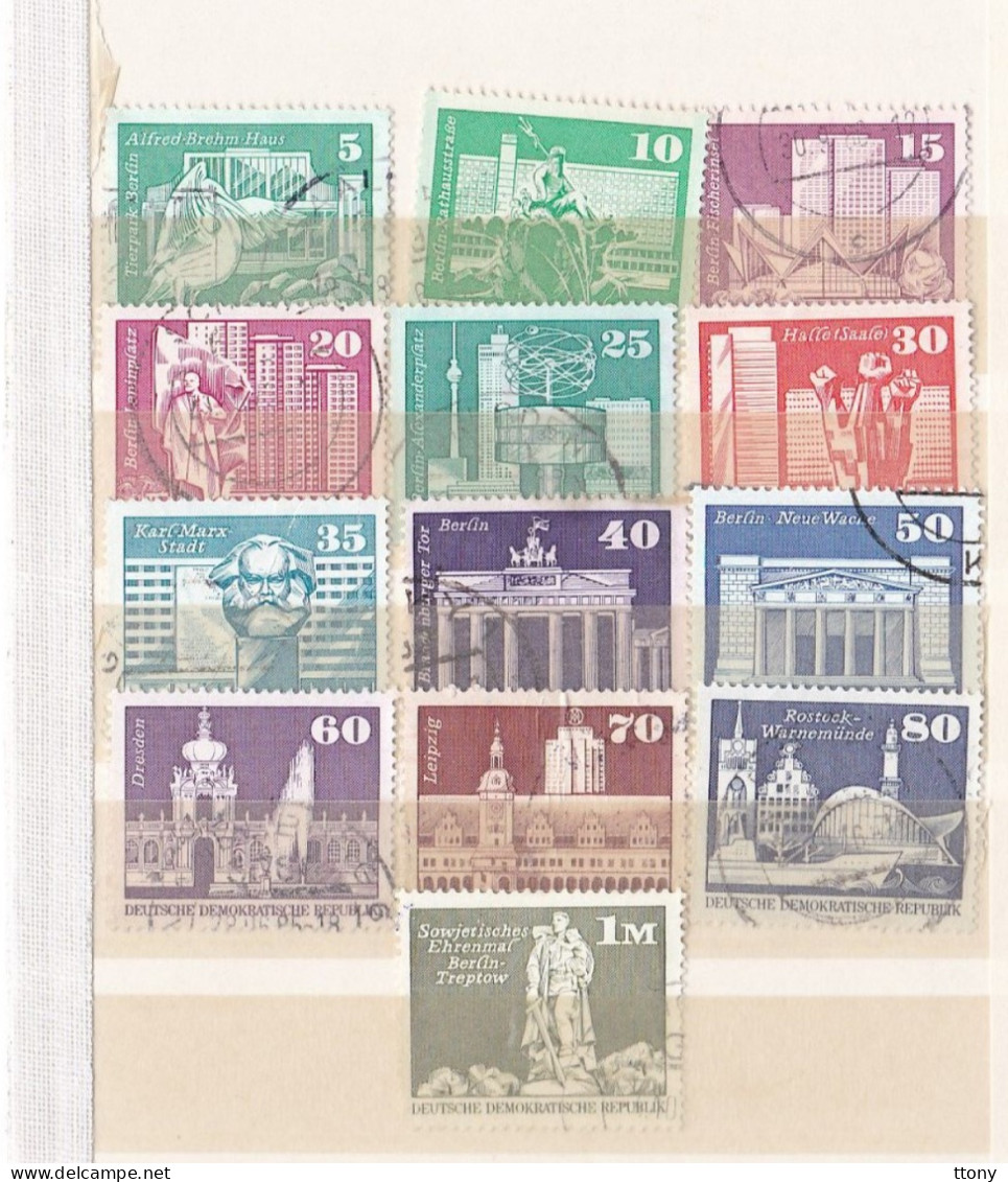 13 Timbres Oblitérés Berlin DDR  Palais De La République, Zoo, Pélican, Lénine, Pêcheurs, Berlin, Karl-Marx, Socialisme - Gebraucht