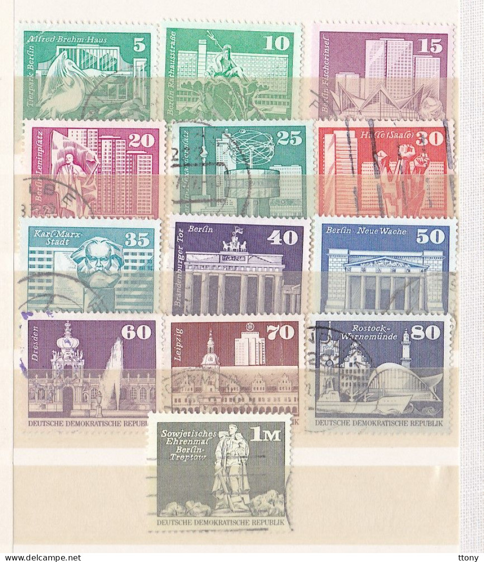 13 Timbres Oblitérés Berlin DDR  Palais De La République, Zoo, Pélican, Lénine, Pêcheurs, Berlin, Karl-Marx, Socialisme - Used Stamps