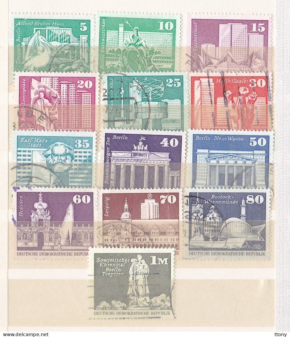 13 Timbres Oblitérés Berlin DDR  Palais De La République, Zoo, Pélican, Lénine, Pêcheurs, Berlin, Karl-Marx, Socialisme - Gebraucht