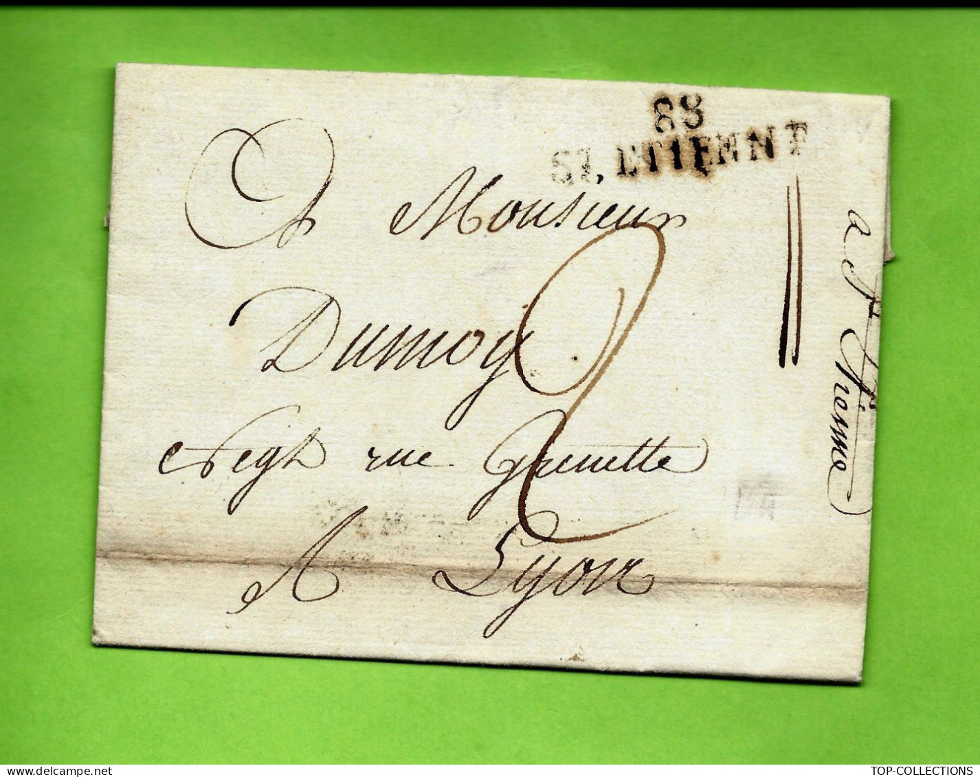 1804 NEGOCE COMMERCE Compte De Vente RUBANS TISSUS  M.postale ST ETIENNE   Sign. Descours Pour  Dumoy Lyon V.HISTORIQUE - 1800 – 1899