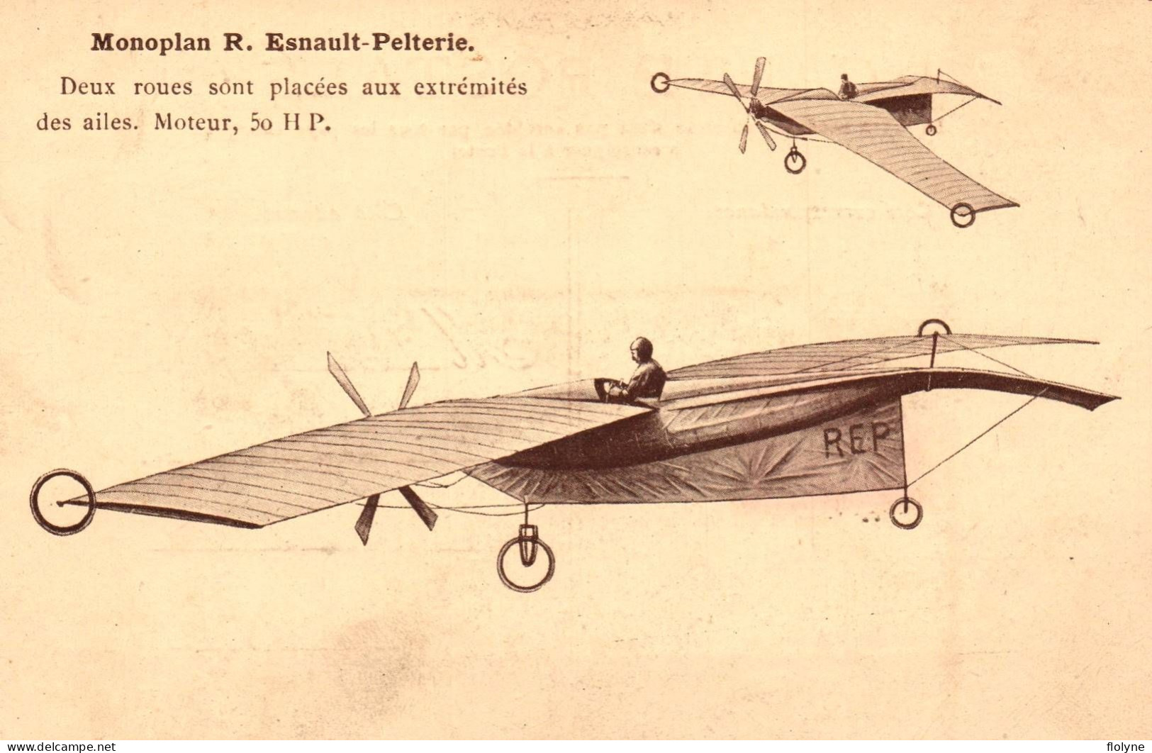 Aviation - Avion Monoplan ESNAULT PELTERIE - Plane - ....-1914: Précurseurs
