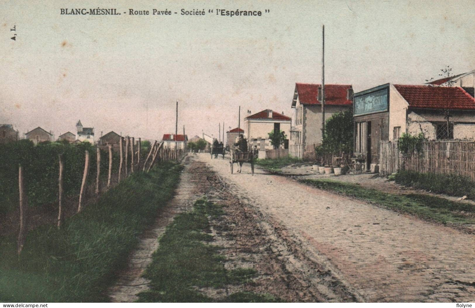 Le Blanc Mesnil - Route Pavée - Société L'Espérance - Café Restaurant - Attelage - Le Blanc-Mesnil