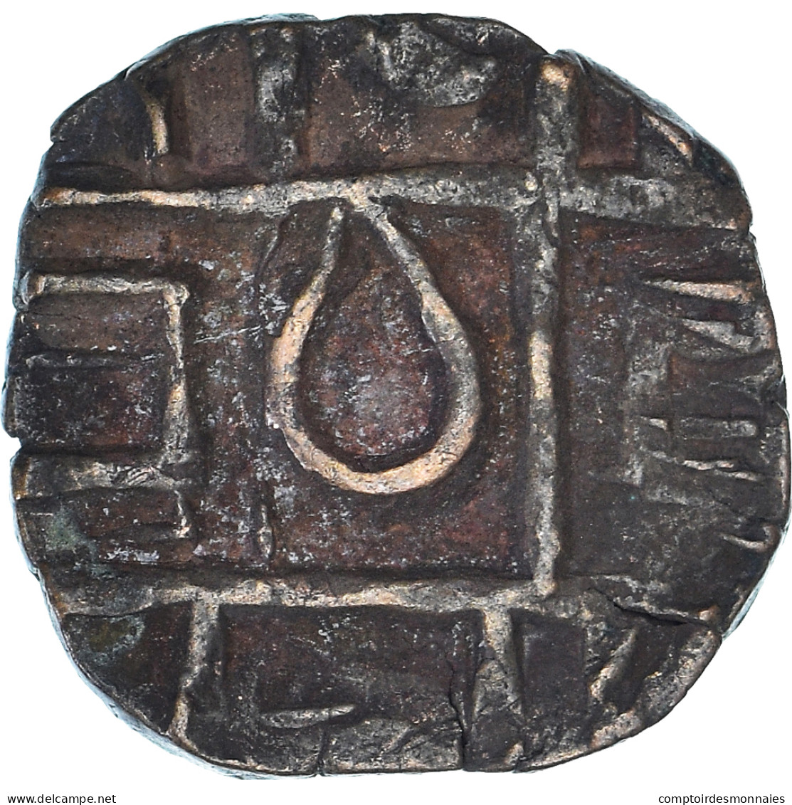 Monnaie, Bhoutan, 1/2 Rupee, XIXth Century, TTB+, Bronze - Bhutan