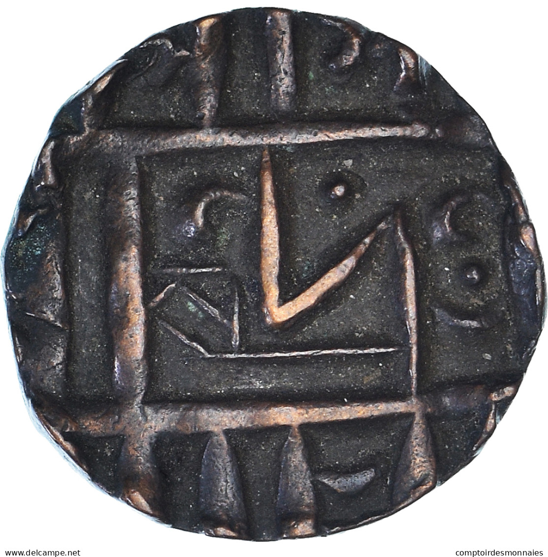 Monnaie, Bhoutan, 1/2 Rupee, XIXth Century, TTB+, Bronze - Butan