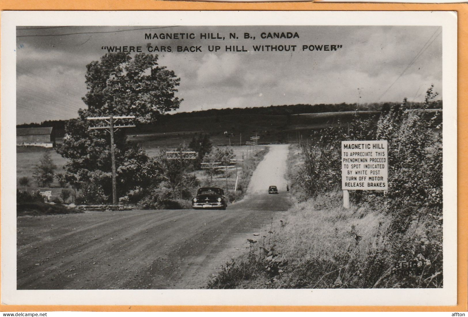 Magnetic Hill New Brunswick Canada Old Real Photo Postcard - Autres & Non Classés