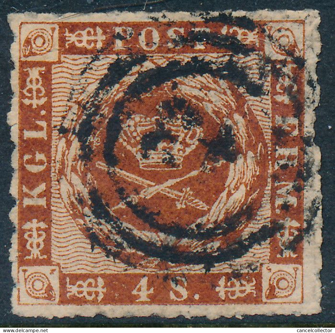 Denmark Danemark Danmark 1863: 4sk Brown Rouletted, F-VF Used, AFA 9 (DCDK00377) - Used Stamps