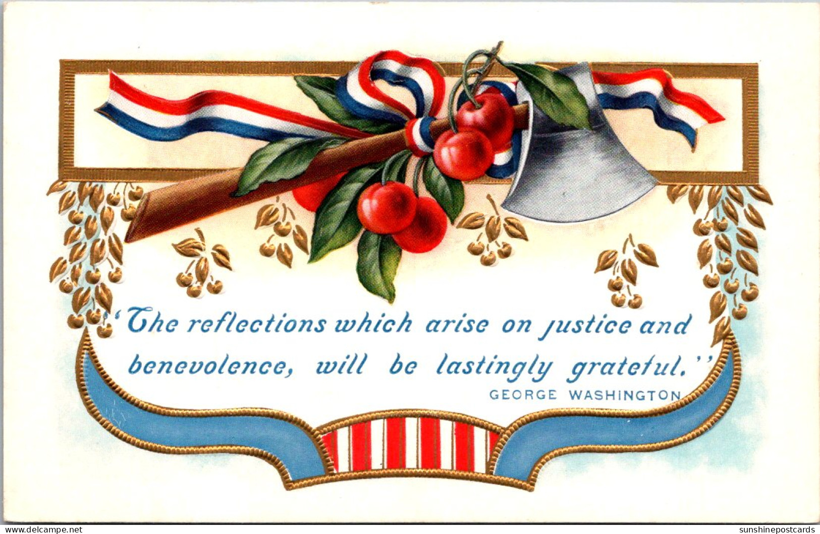 George Washington "The Reflections Which Arise On Justice And Benevolence Will Be Lastingly Grateful" Embossed - Präsidenten