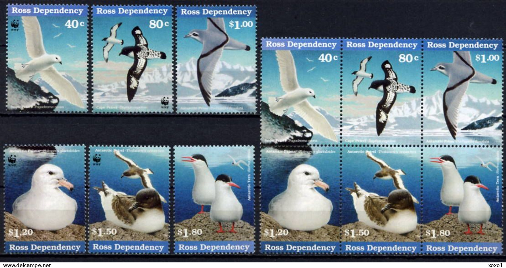 Ross 1997 New Zealand MiNr. 44 - 53  Neuseeland Ross-Gebiet WWF BIRDS 12v MNH** 53,00 € - Antarktischen Tierwelt