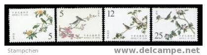 Taiwan 2002 Ancient Chinese Bird Manual Painting Stamps Fauna Flower - Ungebraucht