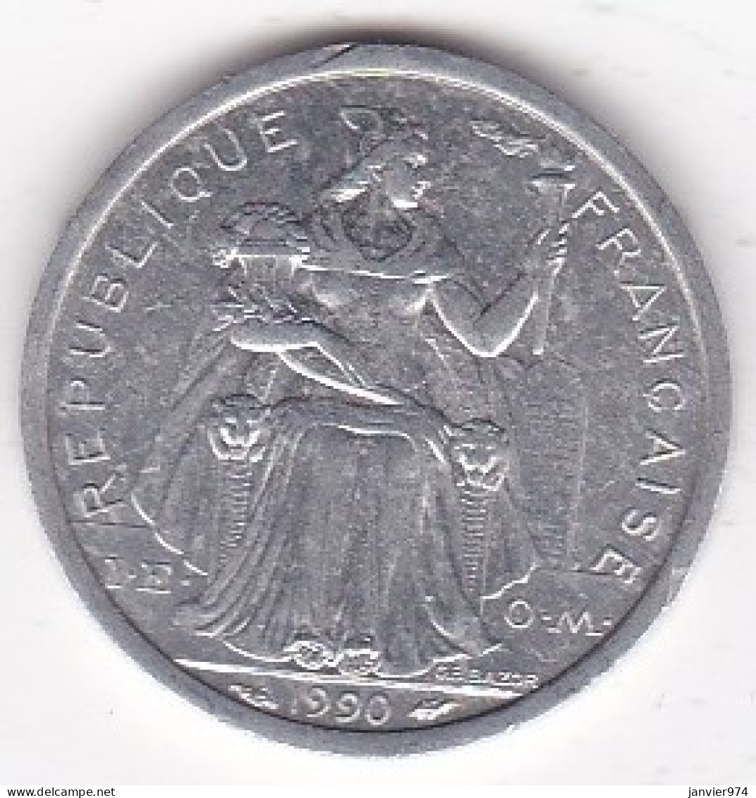 Polynésie Française . 1 Franc 1990, En Aluminium - Polynésie Française