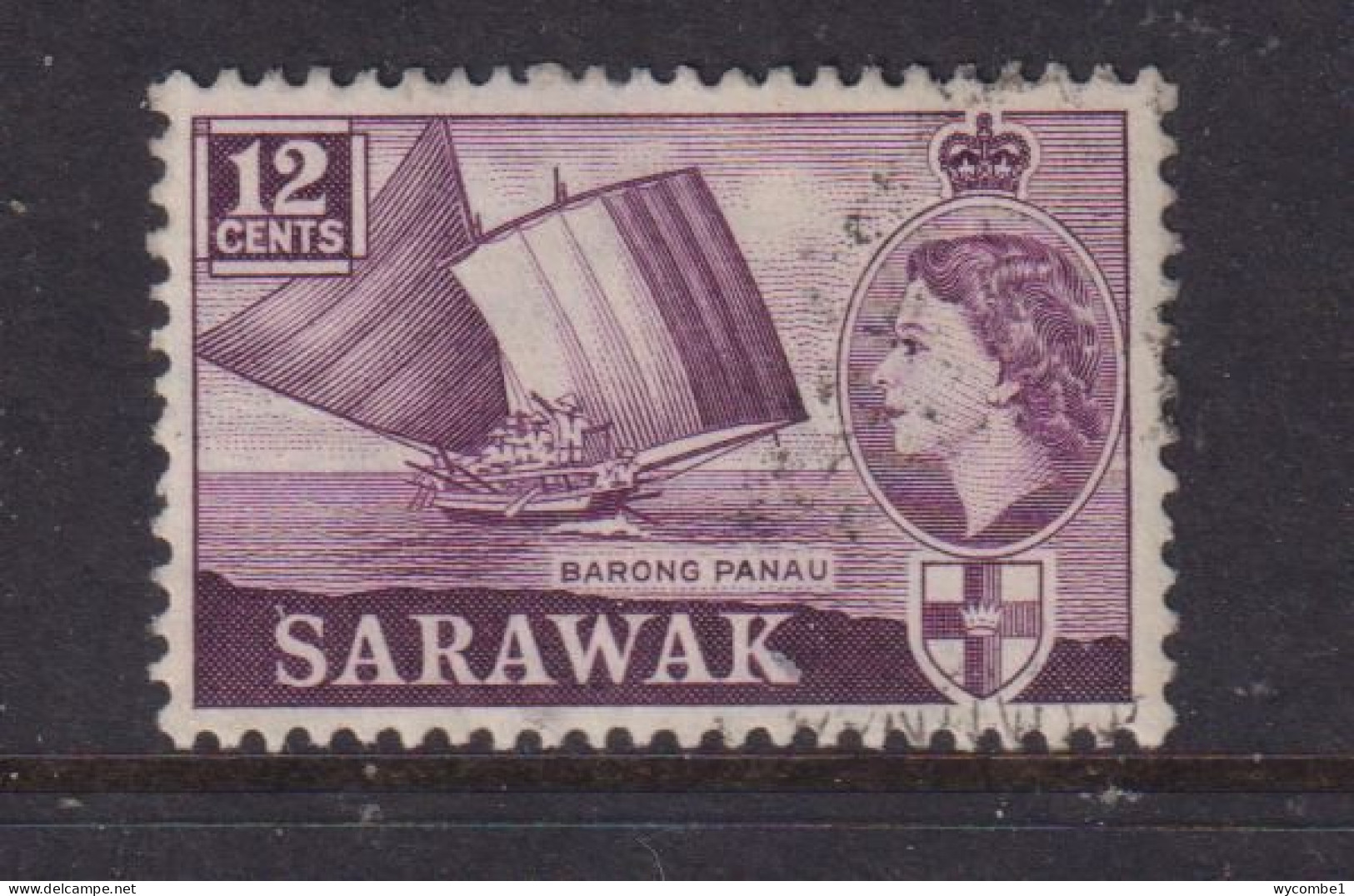 SARAWAK - 1955 Elizabeth II 12c Used As Scan - Sarawak (...-1963)