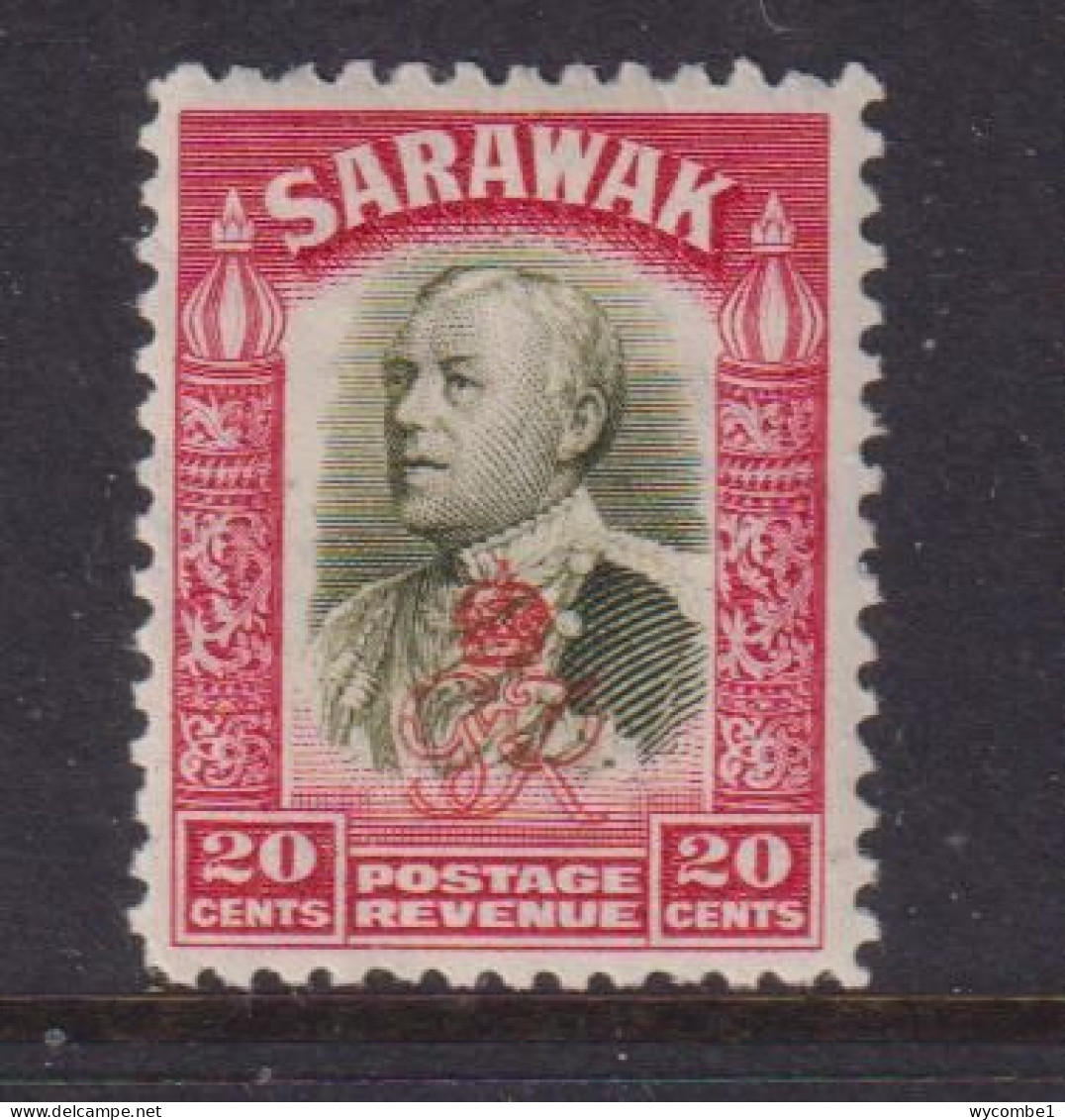 SARAWAK - 1947 Brooke Royal Cypher 20c Hinged Mint - Sarawak (...-1963)