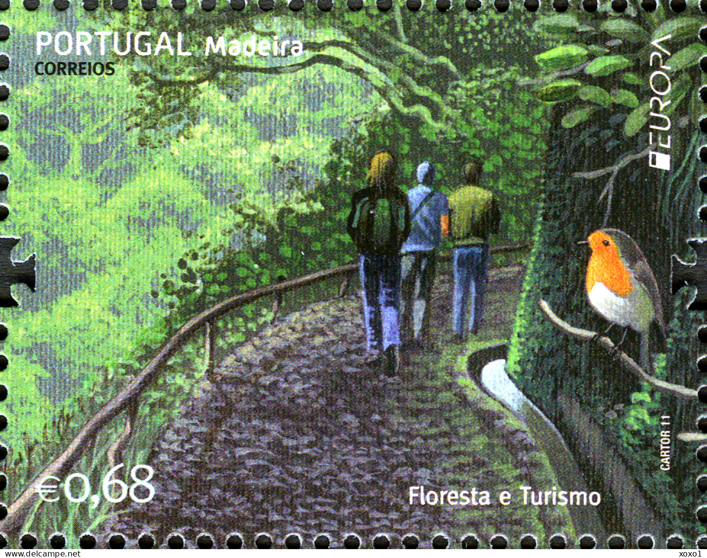 Portugal Madeira 2011 MiNr. 308 - 309 (Block 49) EUROPA CEPT Forests Birds Trocaz Pigeon Robin 1v +1 S\sh MNH** 4.80 € - 2011