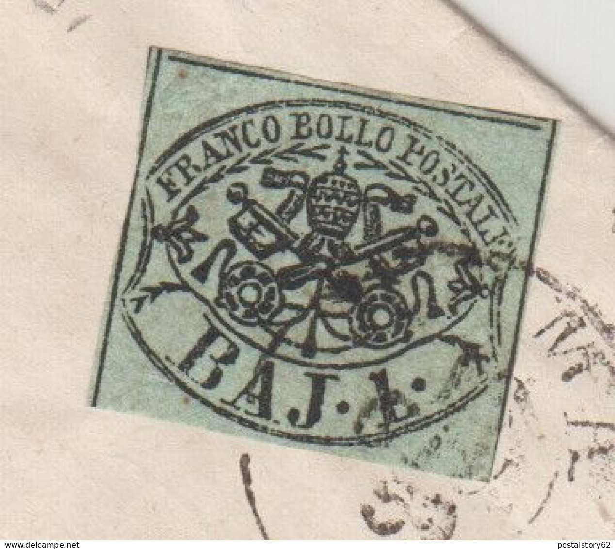 Stato Pontificia, 1 Baj Su Cover Senza Contenuto Viaggiata Per Roma 1859 - ...-1929 Vorphilatelie