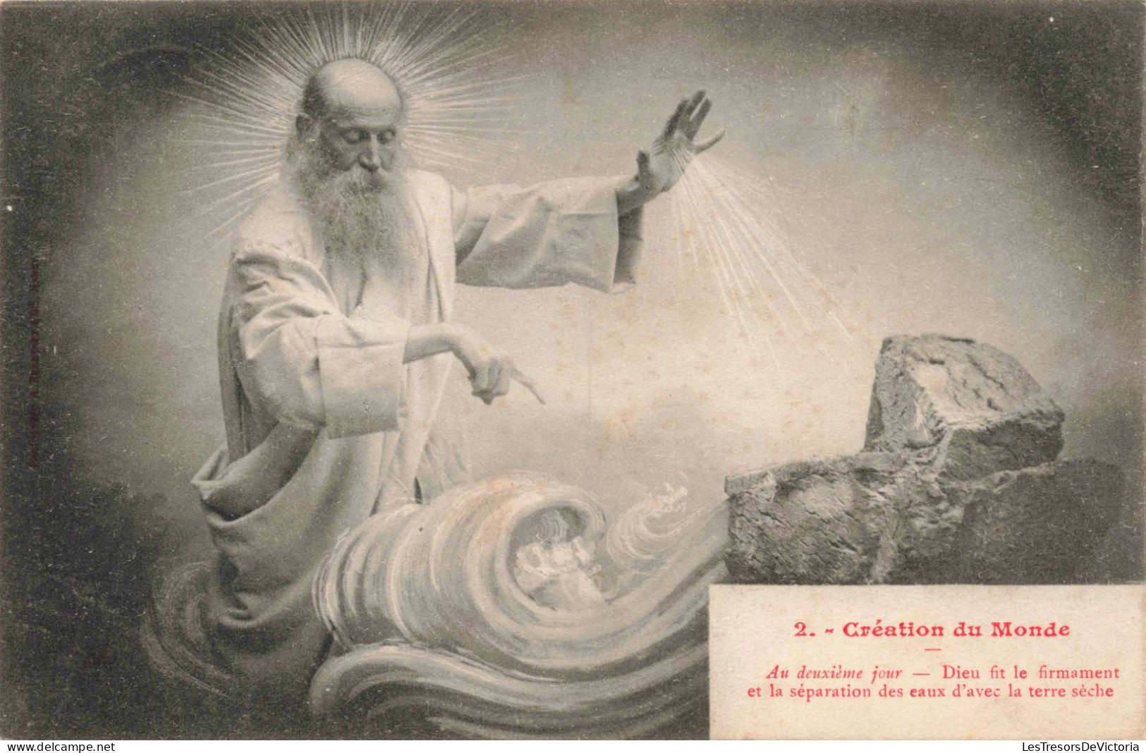 RELIGION - Christianisme - Création Du Monde - Au Deuxième Jour - Dieu Fit Le Firmament - Carte Postale Ancienne - Pinturas, Vidrieras Y Estatuas