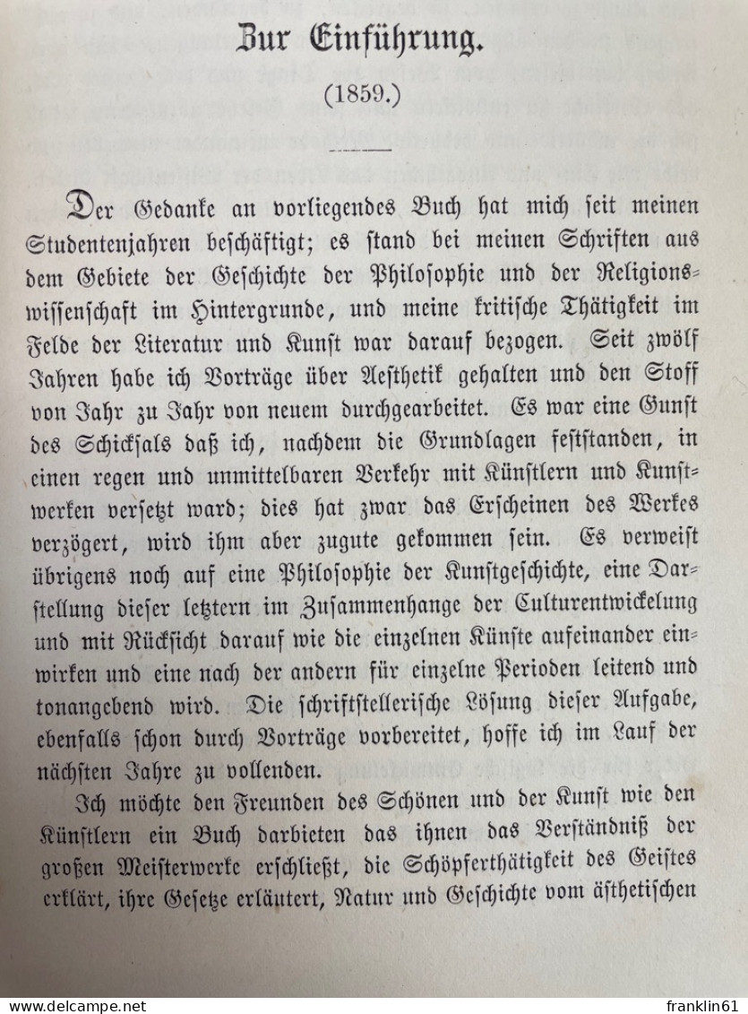 Aesthetik. Die Idee Des Schönen Und Ihre Verwirklichung Im Leben Und In Der Kunst. 1.Theil. - Filosofía