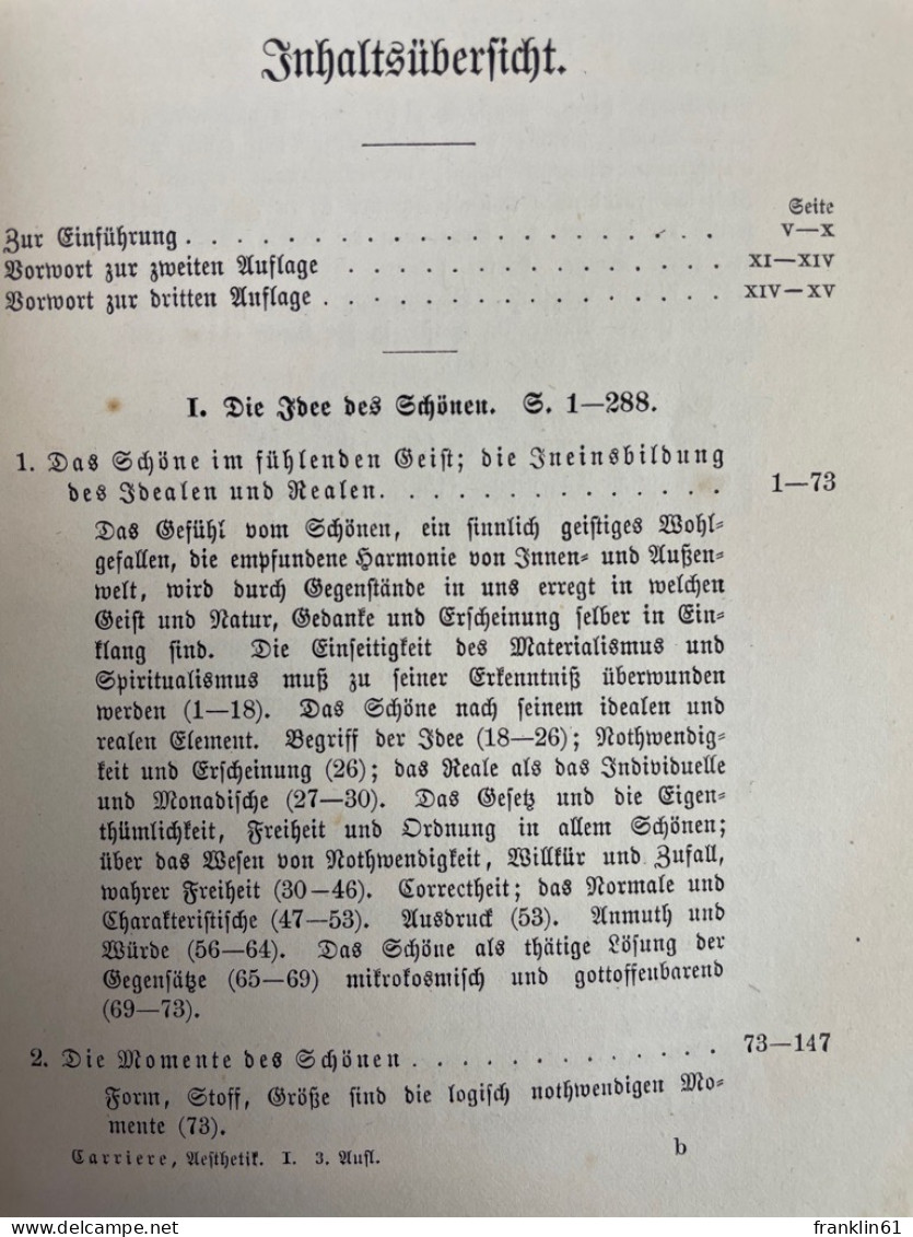 Aesthetik. Die Idee Des Schönen Und Ihre Verwirklichung Im Leben Und In Der Kunst. 1.Theil. - Philosophy