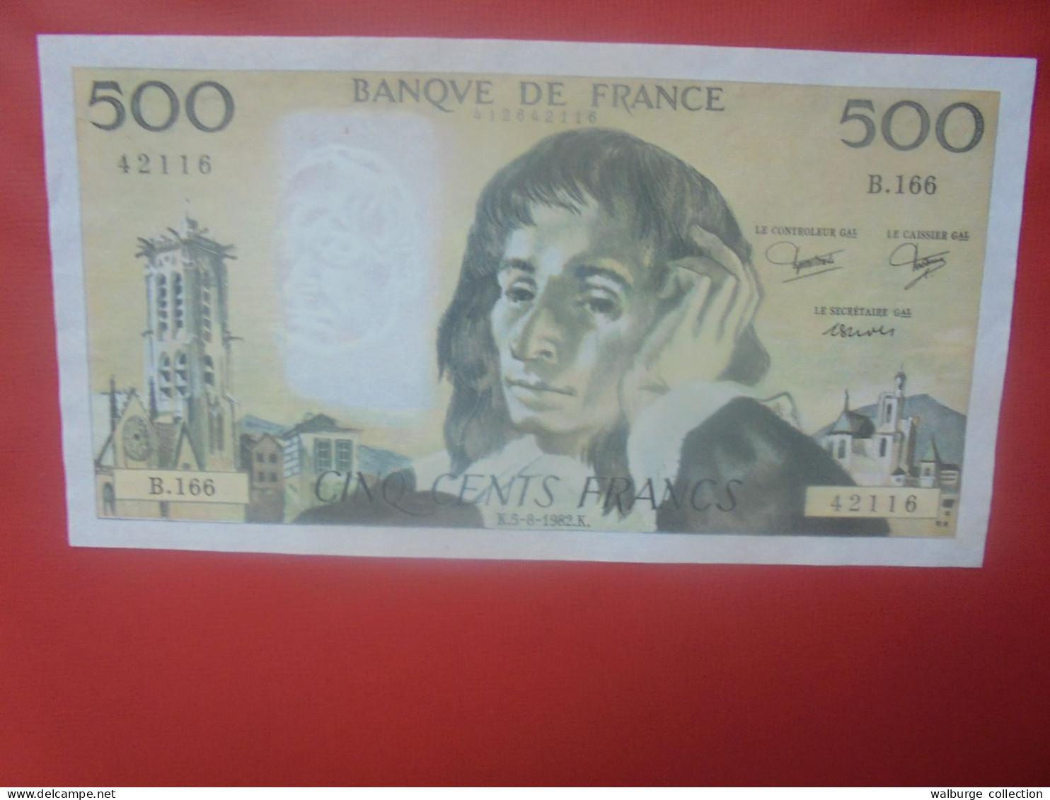 FRANCE 500 FRANCS 1982 Préfix B.166 Circuler (B.18) - 500 F 1968-1993 ''Pascal''