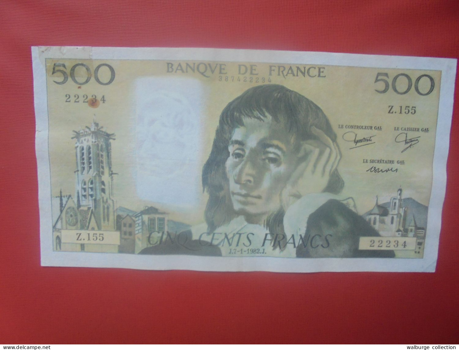 FRANCE 500 FRANCS 1982 Préfix Z.155 Circuler (B.18) - 500 F 1968-1993 ''Pascal''