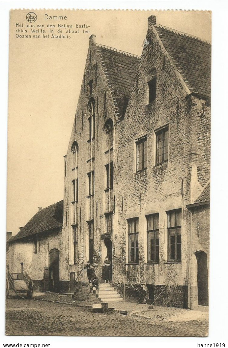 Damme Huis Van Baljuw Eustachius Weijts Briefstempel Brugge 1919 Bruges Htje - Damme