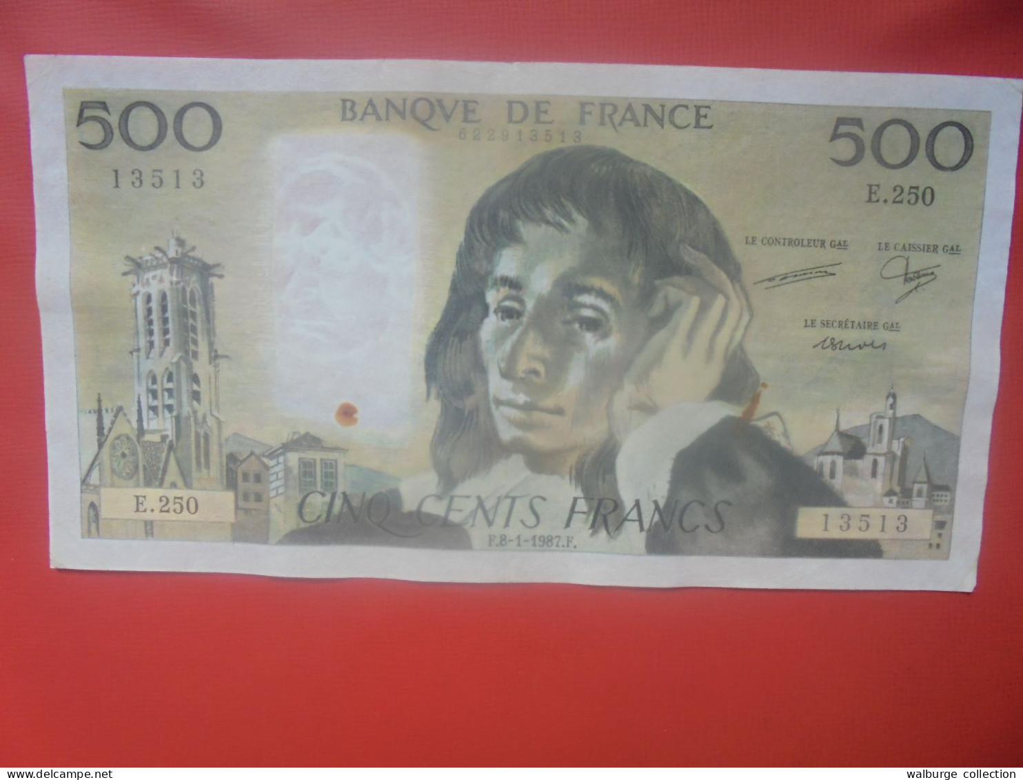 FRANCE 500 FRANCS 1987 Préfix E.250 Circuler (B.18) - 500 F 1968-1993 ''Pascal''