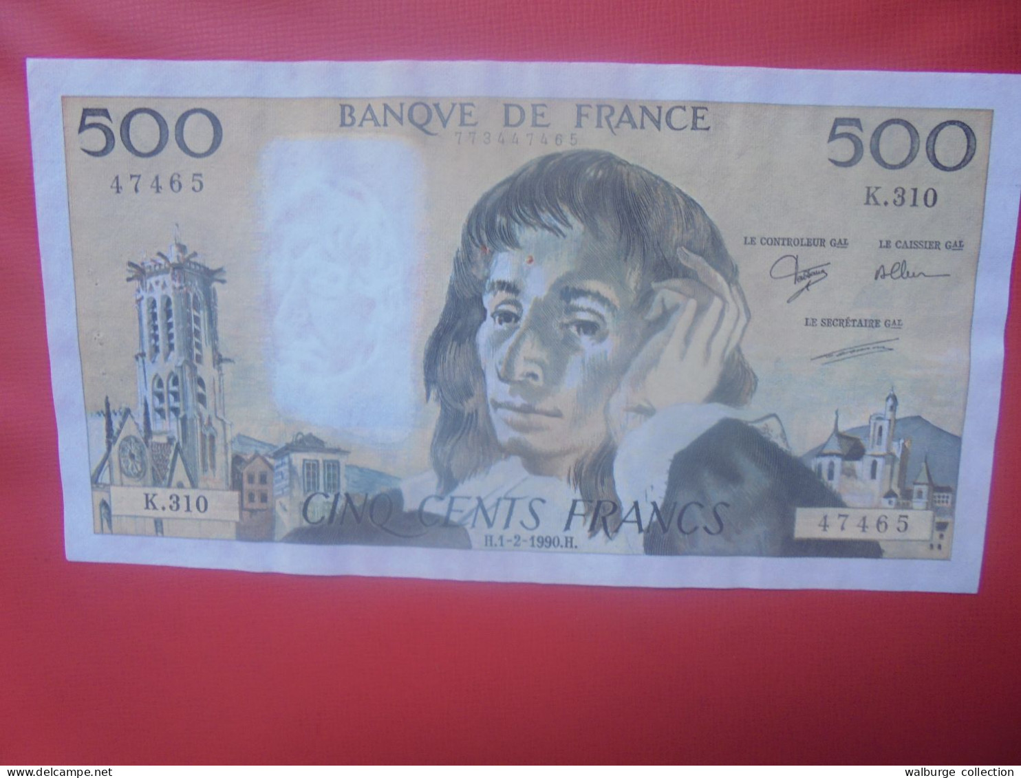 FRANCE 500 FRANCS 1990 Préfix K.310 Circuler (B.18) - 500 F 1968-1993 ''Pascal''