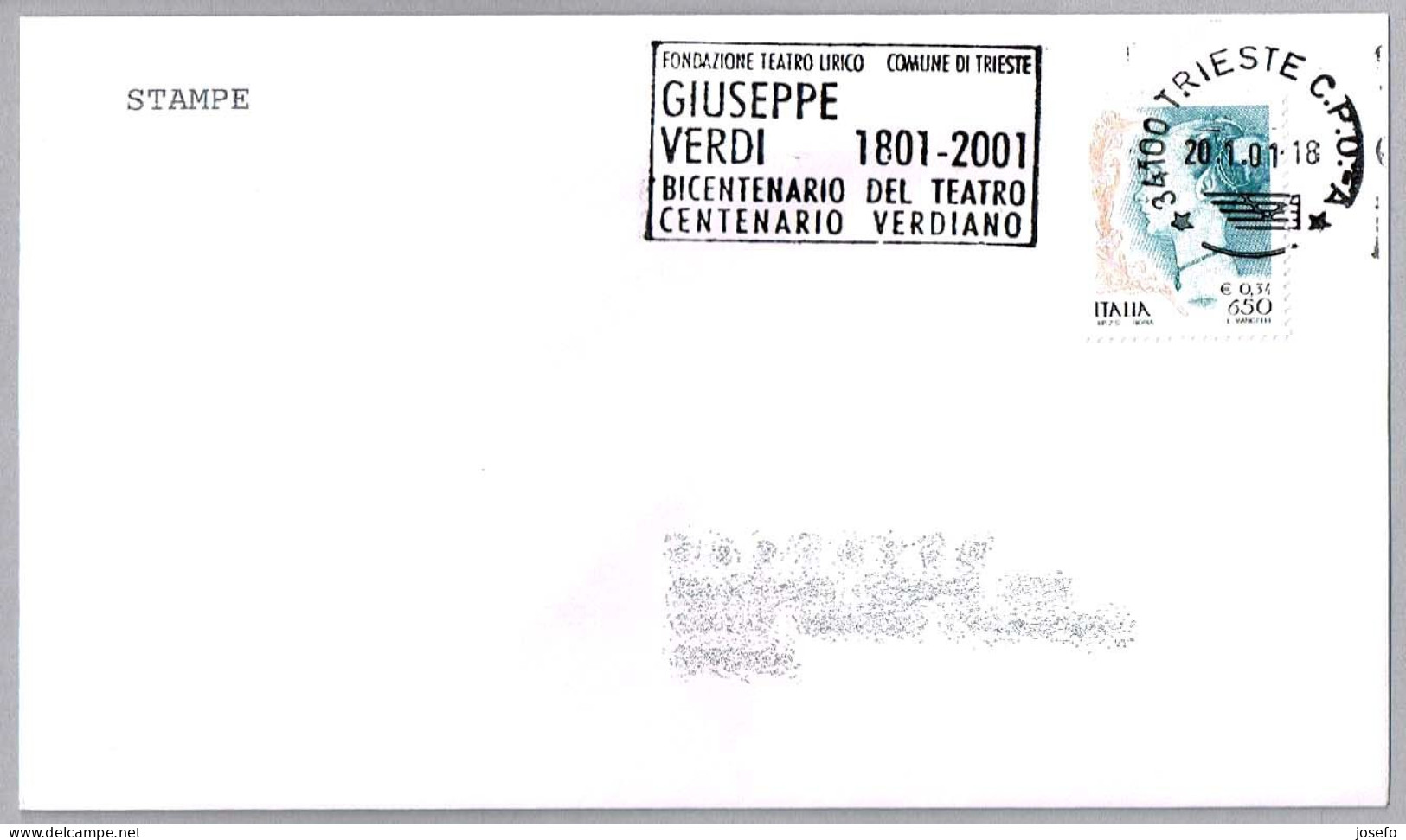 100 Años De La Muerte De GIUSEPPE VERDI. Trieste 2001 - Musique