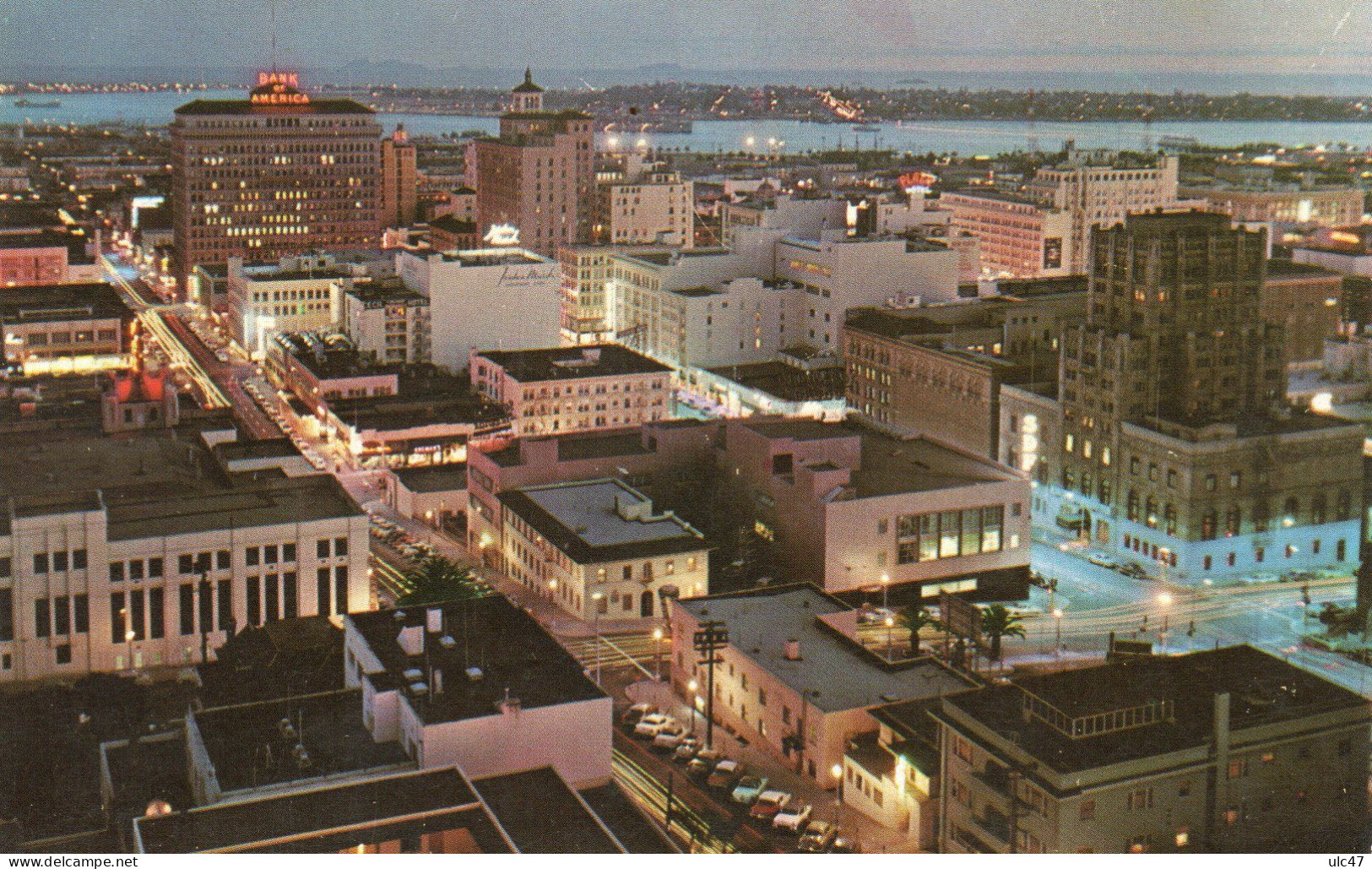 - DOWNTOWN SAN DIEGO, CALIFORNIA At Night  - Scan Verso - - San Diego