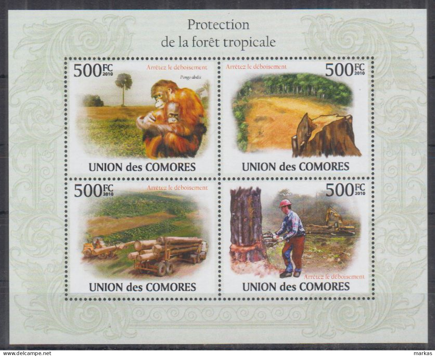 S13. Comoro MNH 2010 Flora - Protection Of Tropical Forests - Plantas Tóxicas