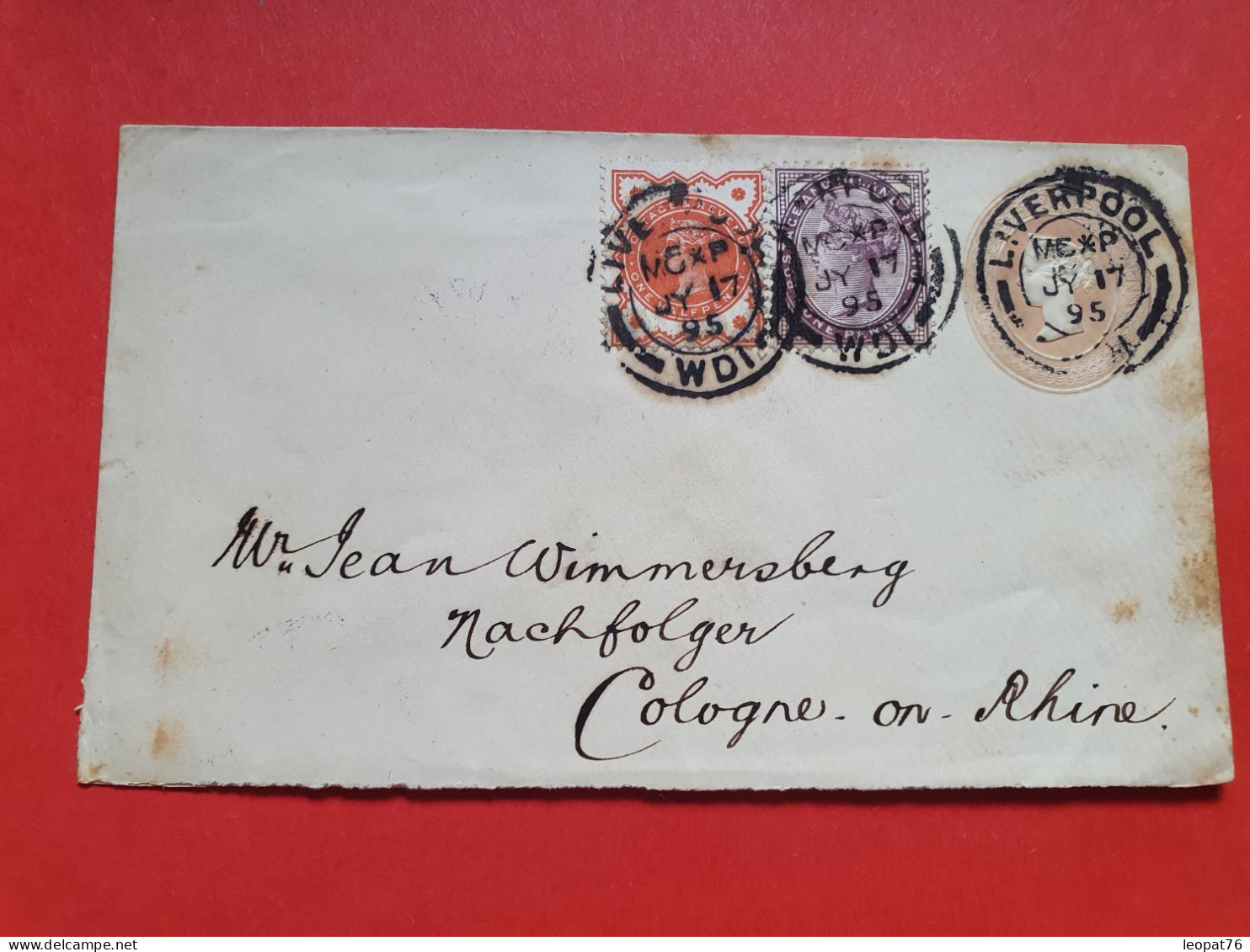 GB - Entier Postal + Compléments De Liverpool Pour L'Allemagne En 1895 - JJ 115A - Entiers Postaux
