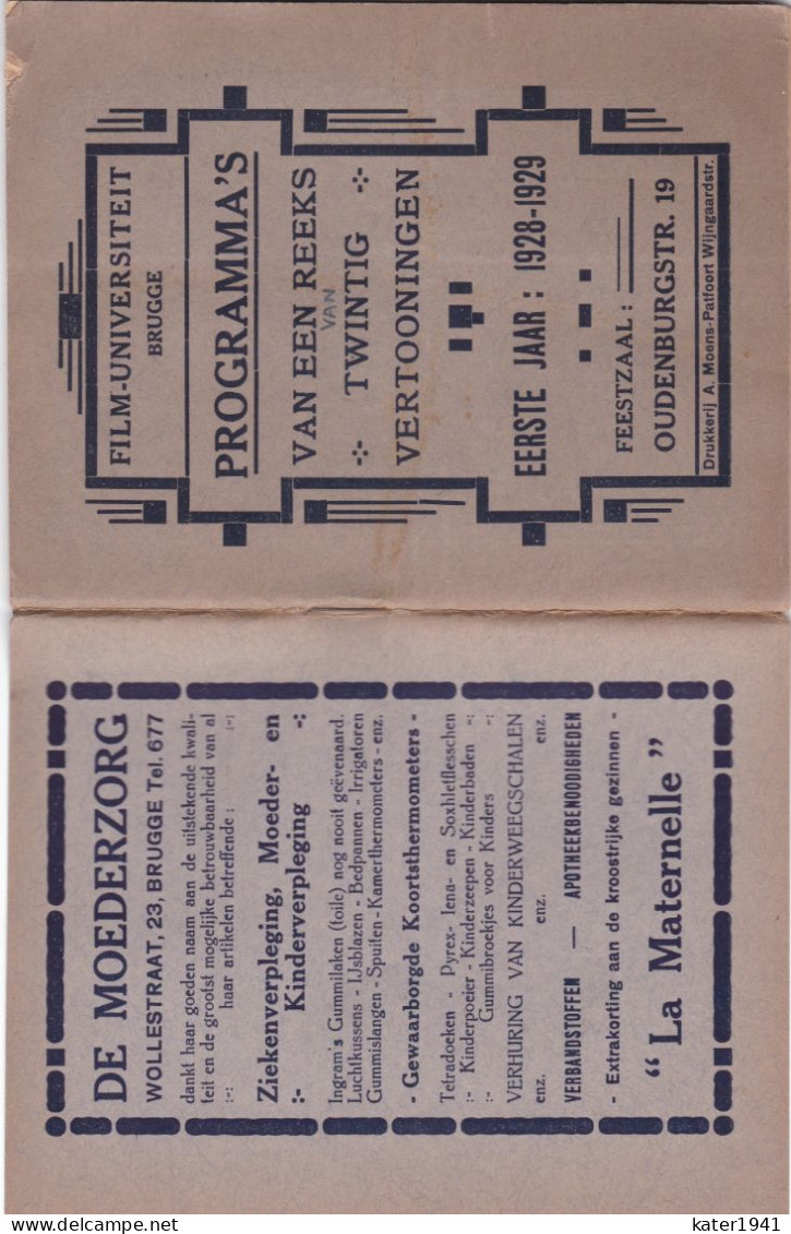 Programma's Film Universiteit Brugge Eerste Jaargang 1928/1929 - Théâtre