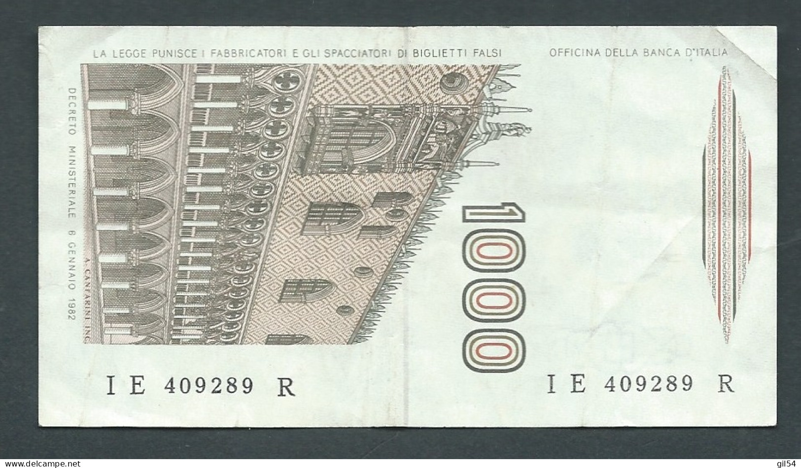 Italie -1000 Lire "M.Polo" / / 06/01/1982  -  IE 409289 R- Laura 10603 - 1.000 Lire