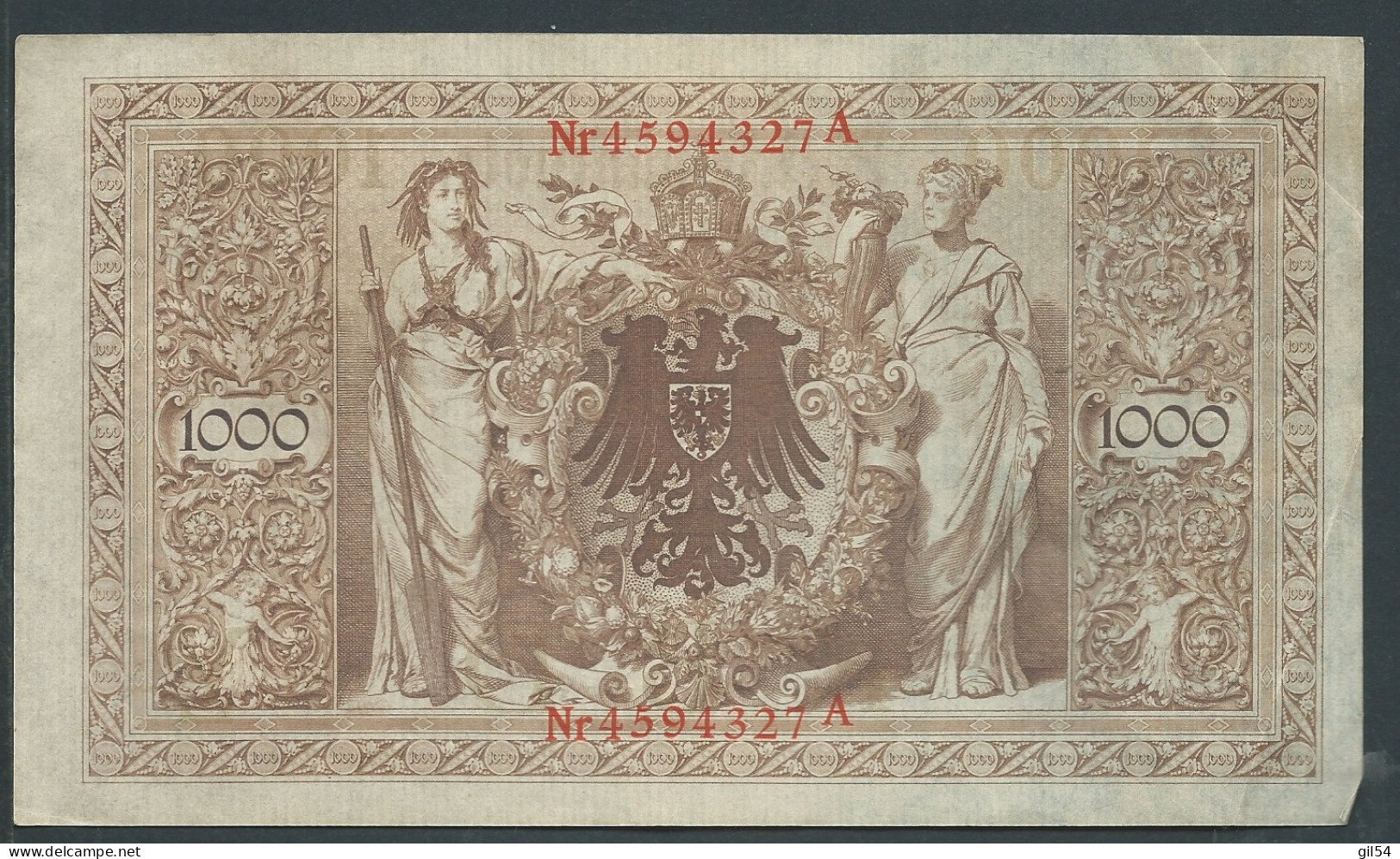 21 Avril 1910 - Billet 1000 Mark - Allemagne , - Nr 4594327 A - Laura 10612 - 1000 Mark