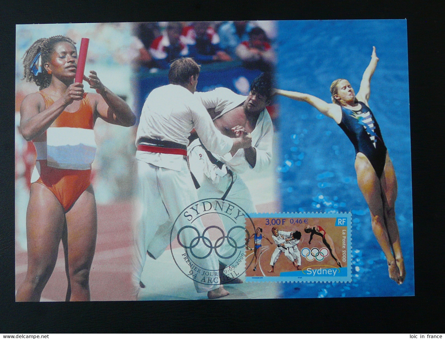 Carte Maximum Card Judo Natation Swimming Jeux Olympiques Sydney Olympic Games France 2000 Ref 102007 - Judo