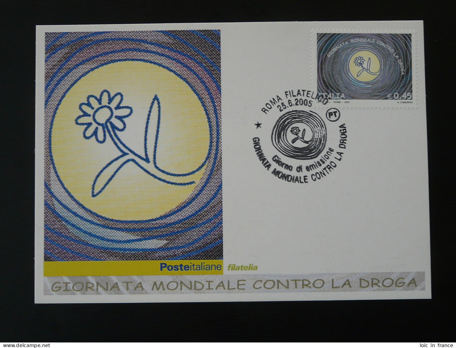 Carte Maximum Card Journée Mondiale Contre La Drogue World Day Against Drugs Italia 2005 Ref 102271 - Drugs