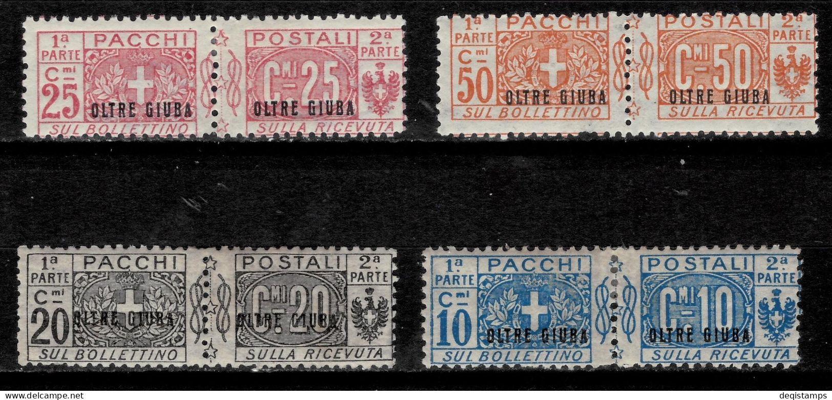 Italian Oltre Giuba 1925  Pacchi Cent. 10, 20,25 & 50  MLH* - Oltre Giuba